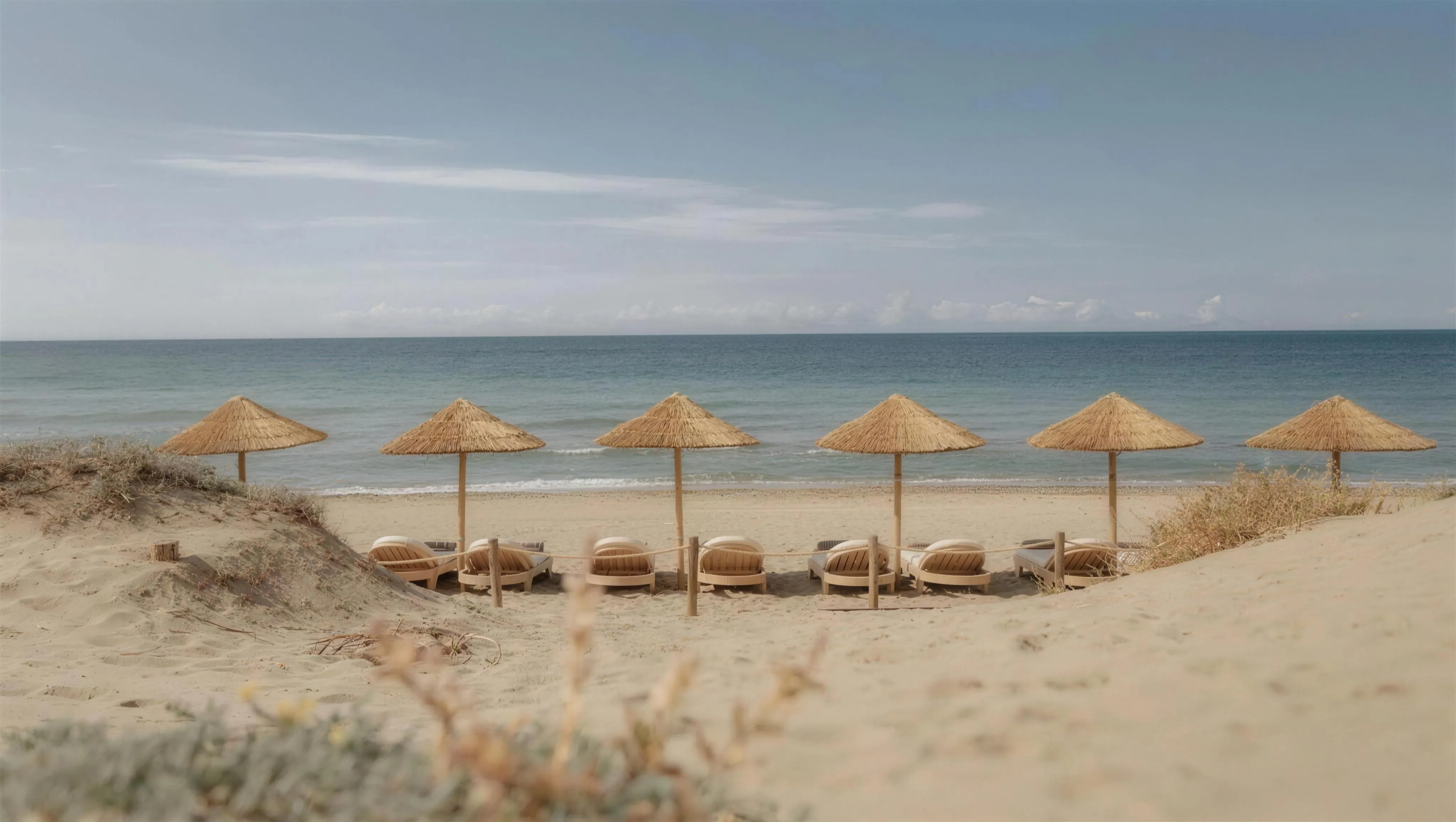 Sun beds and sea views at Dune Beach